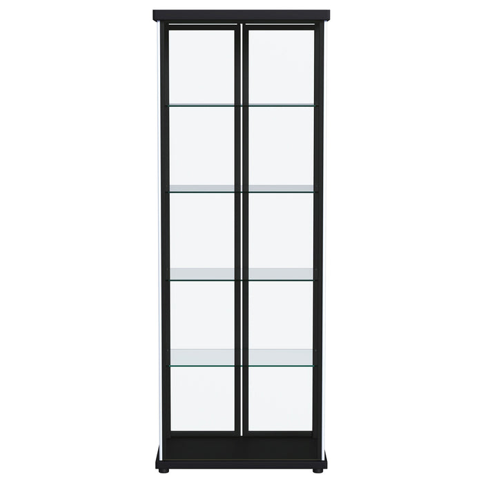 Aero 4-shelf Display Curio Cabinet with LED Lighting Black