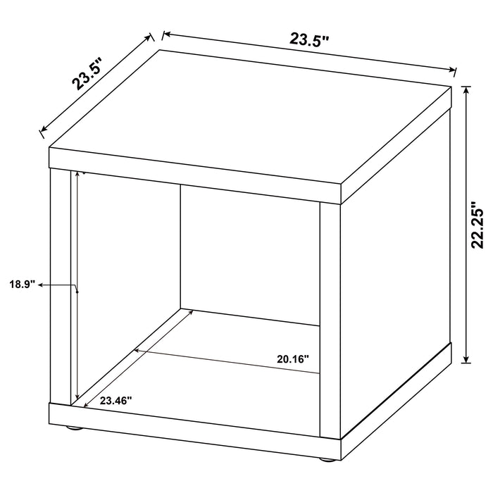 Frisco Square Engineered Wood Side End Table Dark Pine