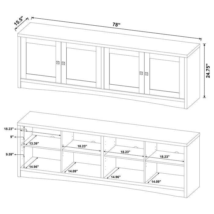 Laughlin 4-door Engineered Wood 78-inch TV Stand White