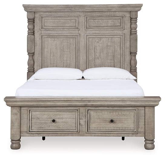 Harrastone Queen Panel Bed with Dresser and Nightstand