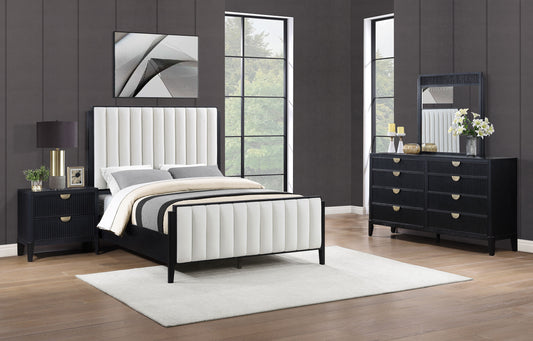 Brookmead 4-piece Upholstered Queen Bedroom Set Black