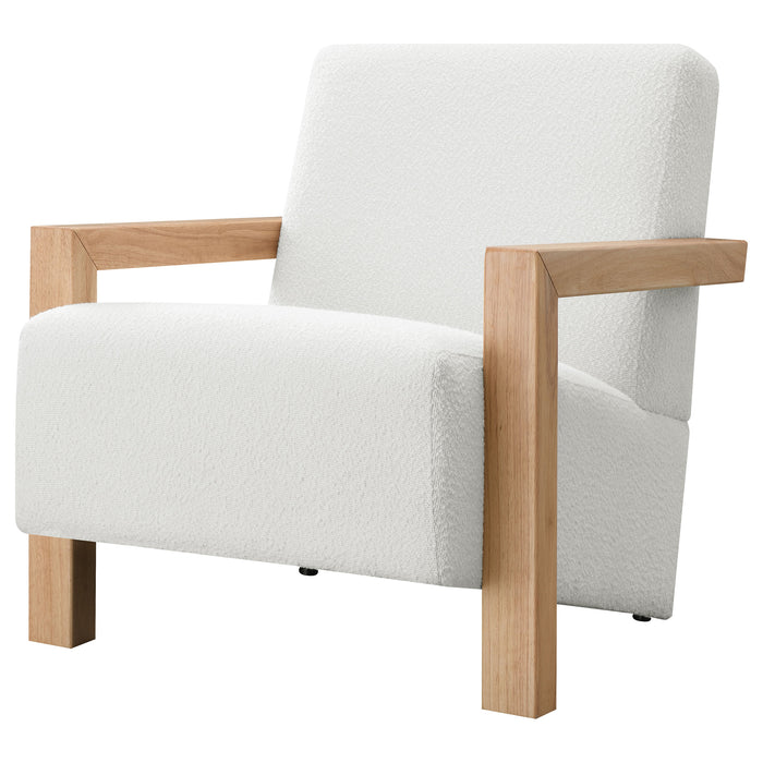 Fitzroy Boucle Upholstered Accent Arm Chair Ivory