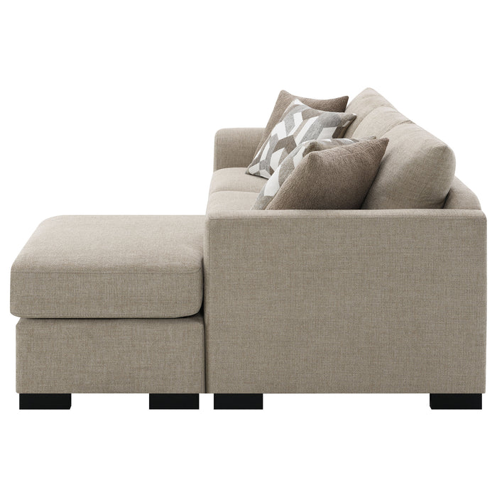 Storey Upholstered Sleeper Sectional Chaise Sofa Camel