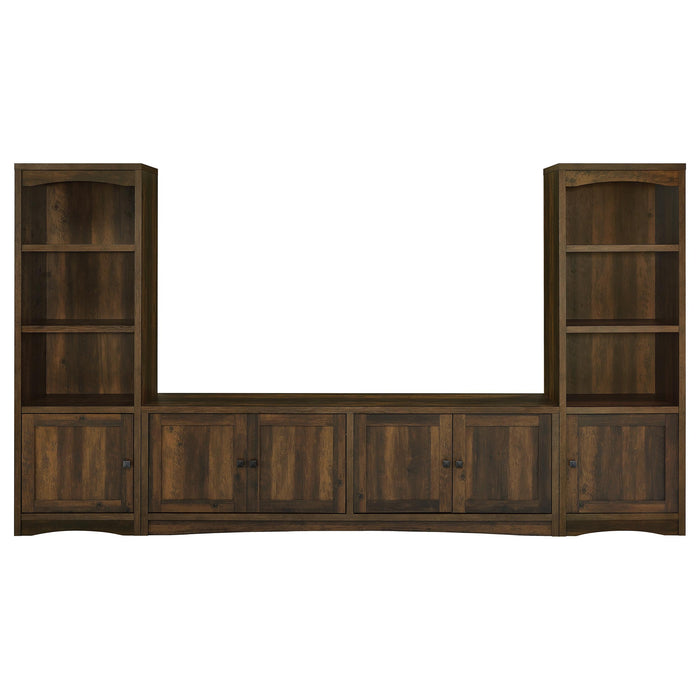 Laughlin 4-door Engineered Wood 78-inch TV Stand Dark Pine