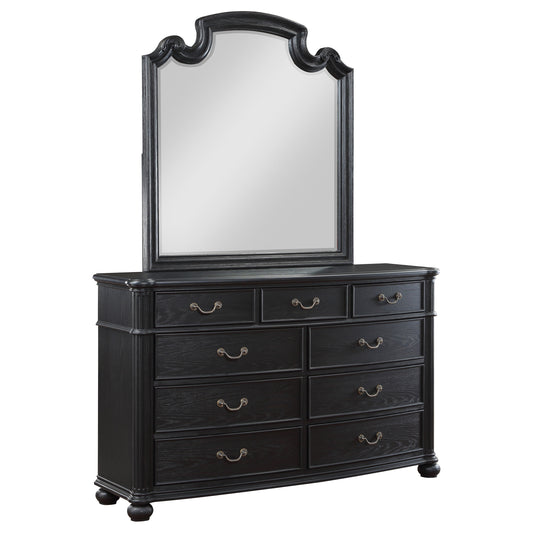 Celina 9-drawer Dresser with Mirror Black