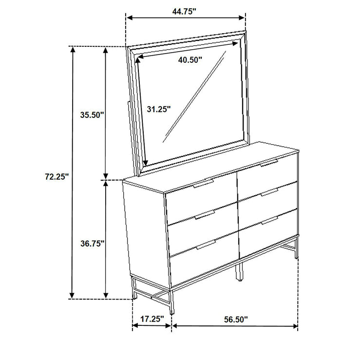 Sonora 6-drawer Dresser with Mirror White