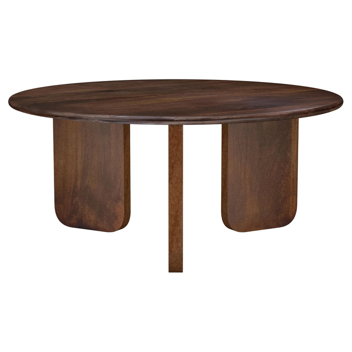 Dale Round Solid Mango Wood Coffee Table Brown