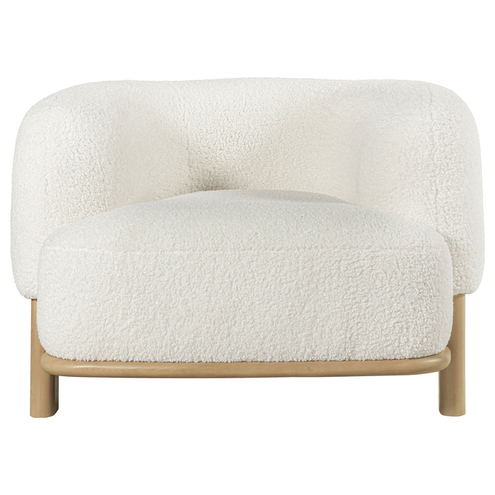 Lawler Upholstered Barrel Back Accent Chair Ivory