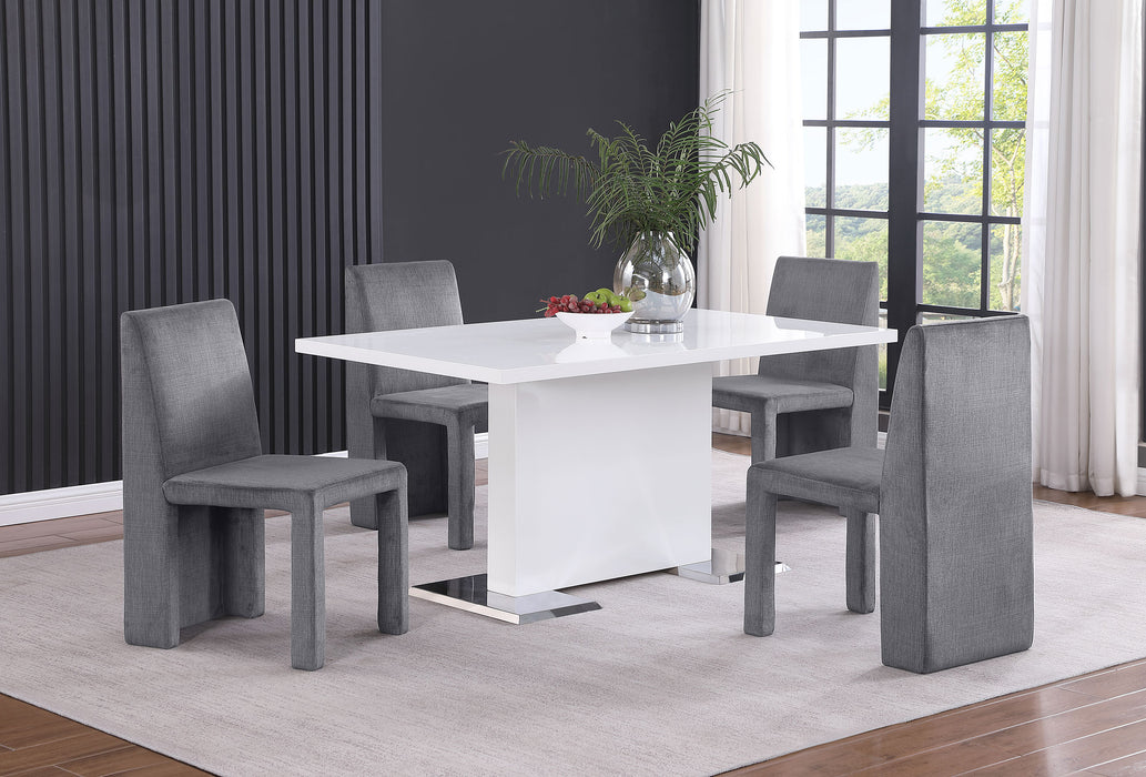 Tordera Velvet Upholstered Dining Side Chair Grey (Set of 2)