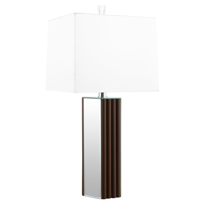 Elena 30-inch Square Tapered Mirrored Table Lamp Brown