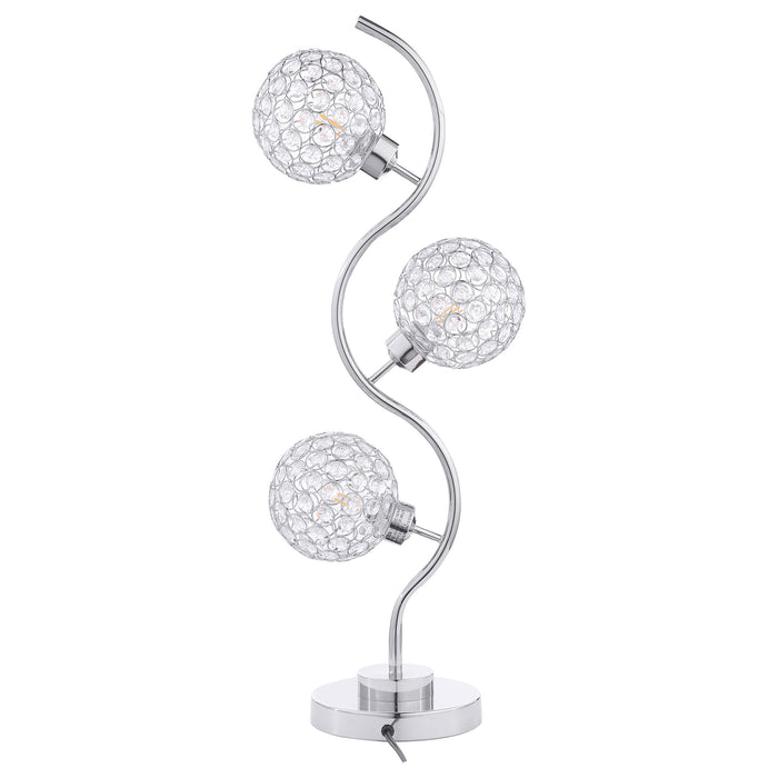 Amberley 33-inch 3-light Curvy Metal Table Lamp Silver