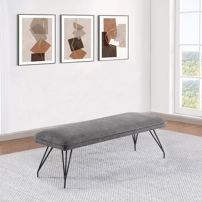 Dodson Fabric Upholstered Dining Bench Grey