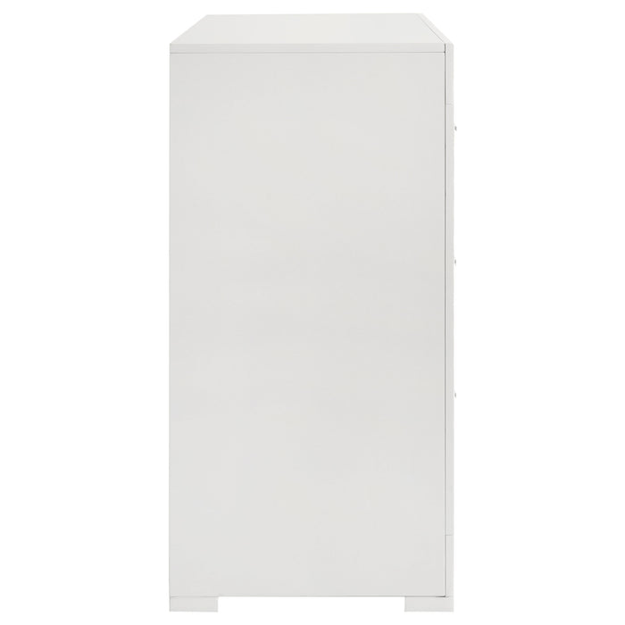 Ives 6-drawer Dresser Cabinet White High Gloss