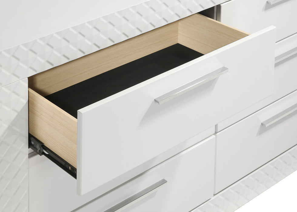 Ives 6-drawer Dresser Cabinet White High Gloss