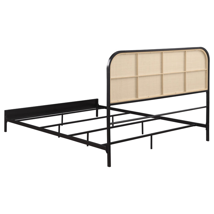 Amherst Radio Weave Rattan Metal Full Bed Black