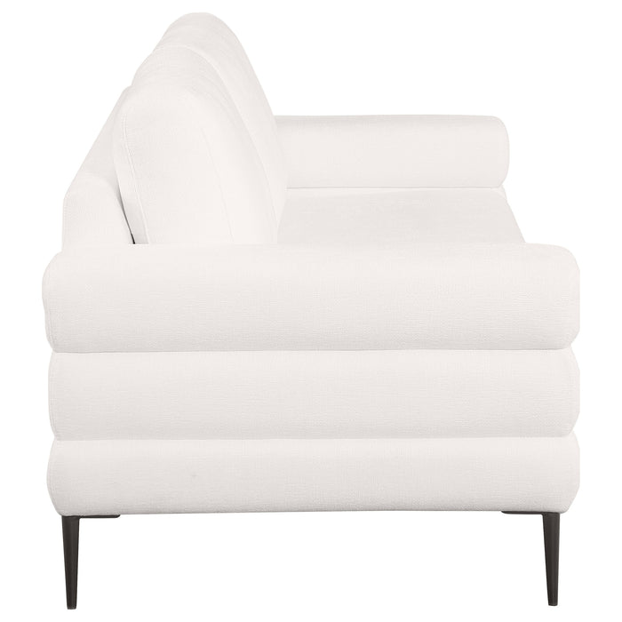 Jessel Chenille Upholstered Track Arm Sofa Ivory