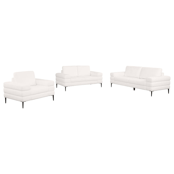 Jessel 3-piece Chenille Upholstered Sofa Set Ivory