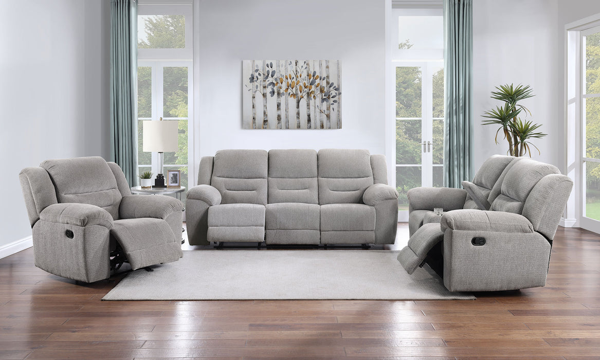 Gilson 3-piece Chenille Upholstered Sofa Set Grey