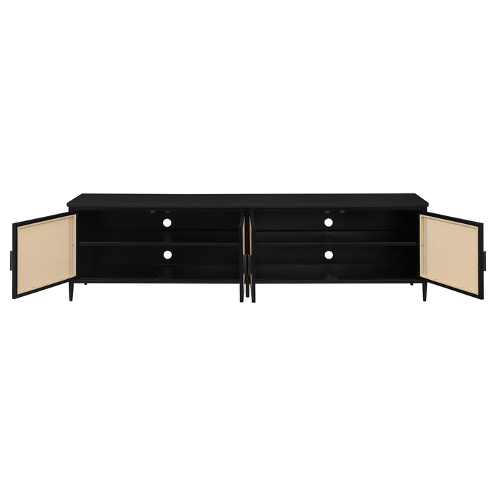 Amherst 4-door 78-inch Metal TV Stand Media Console Black