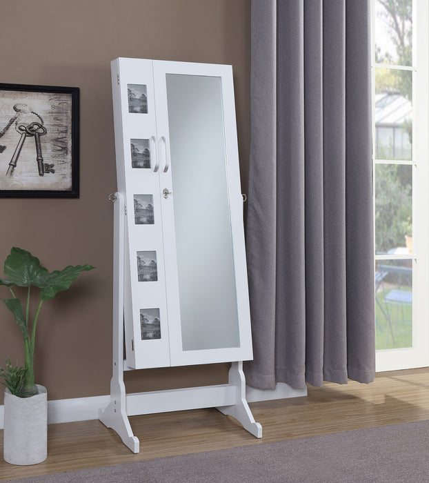 Doyle Cheval Mirror with Jewelry Storage White