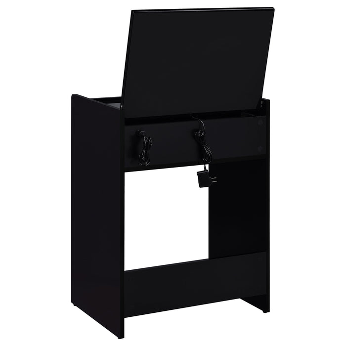 Danbury 3-drawer Makeup Vanity & Stool Set Black High Gloss