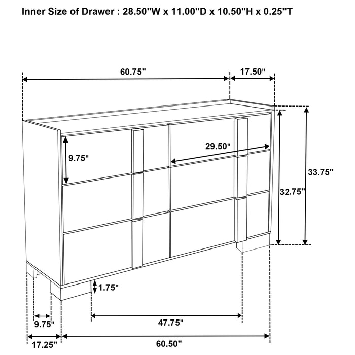 Hyland 6-drawer Dresser Natural