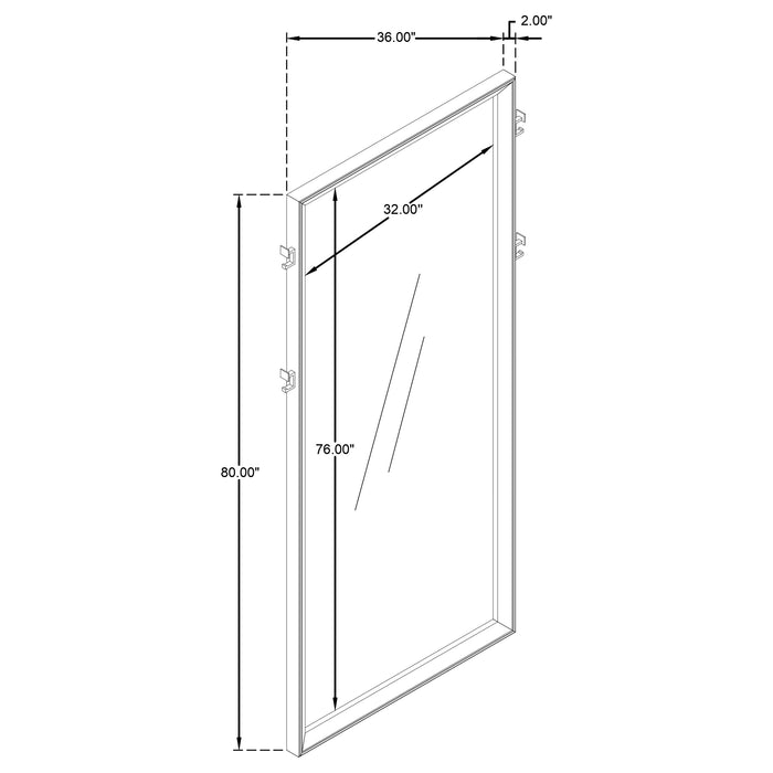 Durango 80-inch Standing Floor Mirror Washed Oak