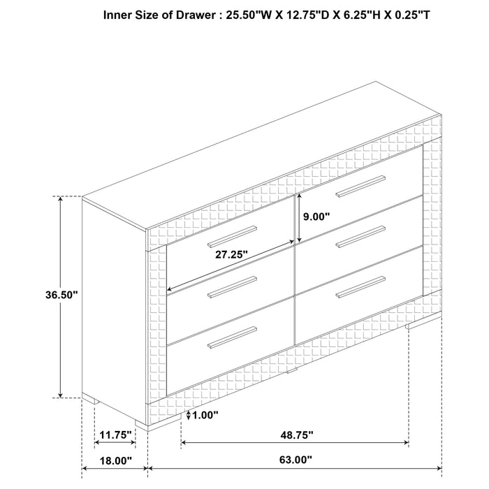 Ives 5-piece Eastern King Bedroom Set White High Gloss