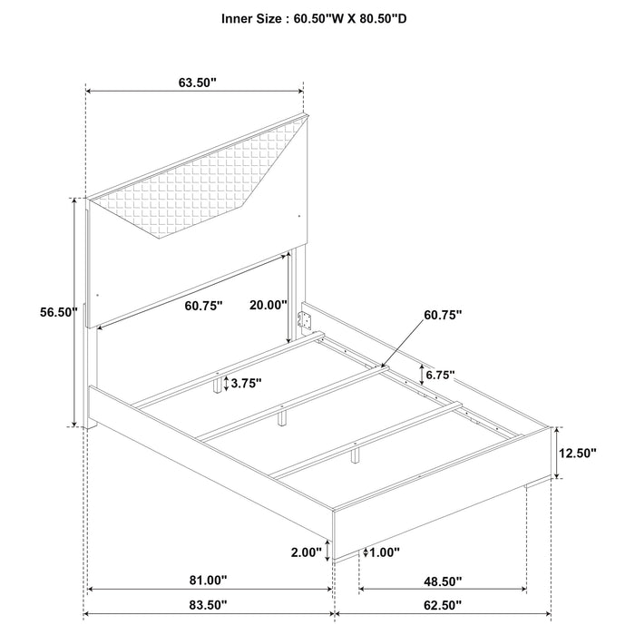 Ives 5-piece Queen Bedroom Set White High Gloss