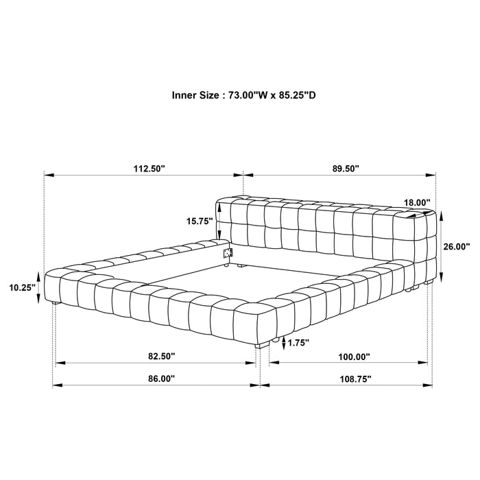 Trinity Upholstered Cal King Platform Bed Green