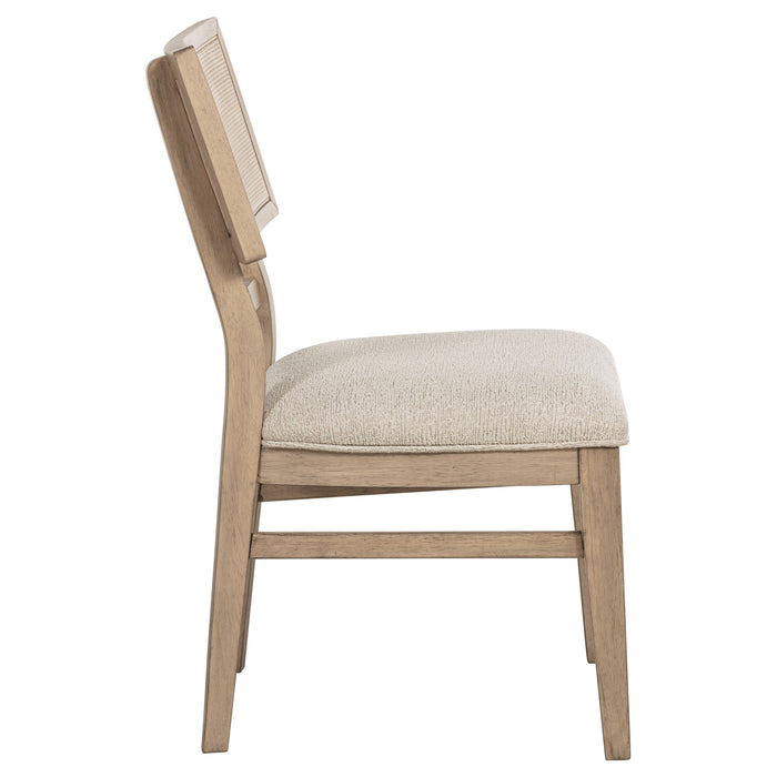 Kailani Radio Weave Cane Dining Side Chair Beige Oak