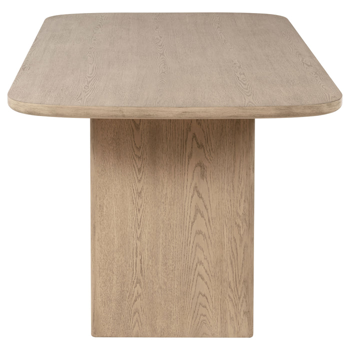 Kailani Cane Counter Height Storage Dining Table Beige Oak