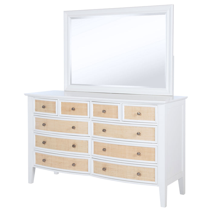 Bexhill 10-drawer Dresser and Mirror White