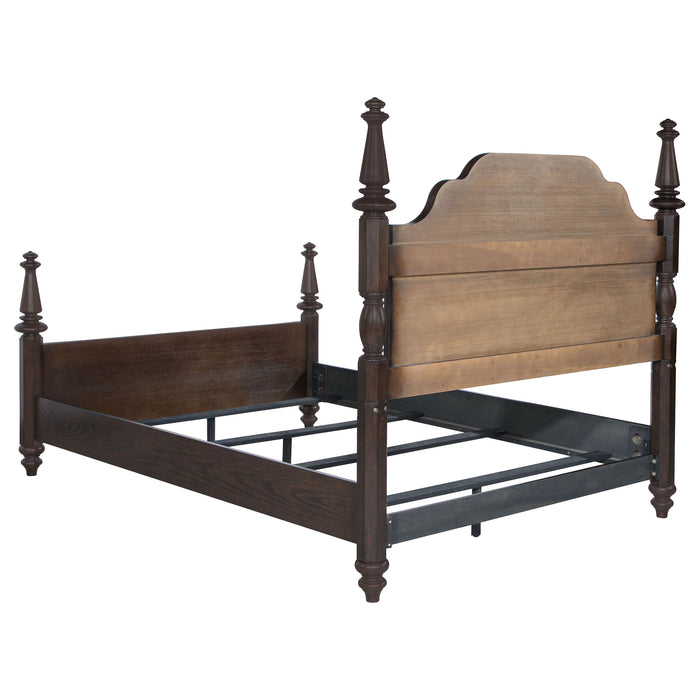 Andover 63-inch Four Poster Eastern King Bed Dark Oak