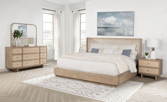 Kailani 4-piece Queen Bedroom Set Beige Oak