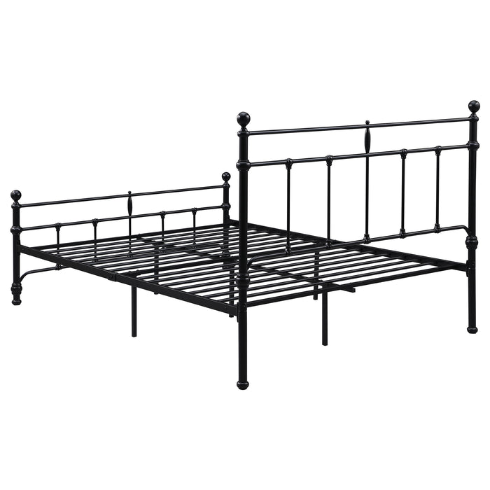 Novak 48-inch Metal Eastern King Open Frame Bed Matte Black