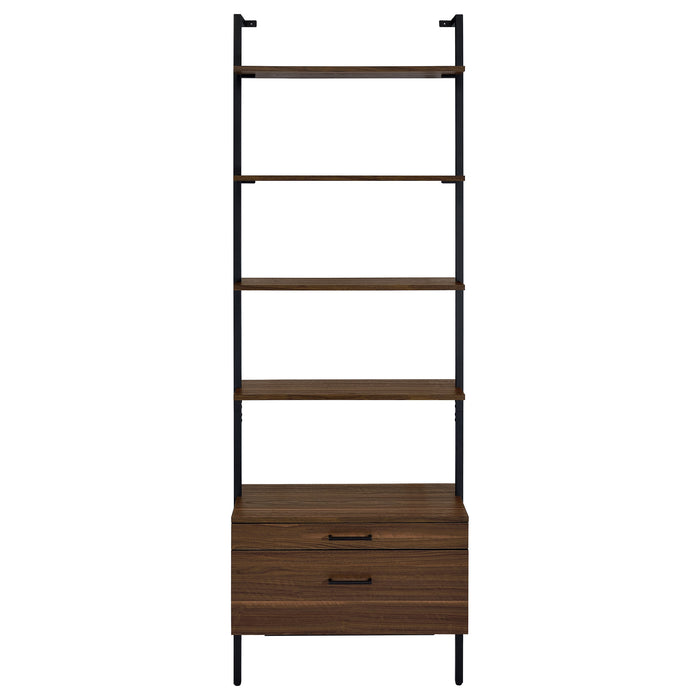 Owens 3-piece 96-inch Wall Mounted Bookshelf Set Walnut