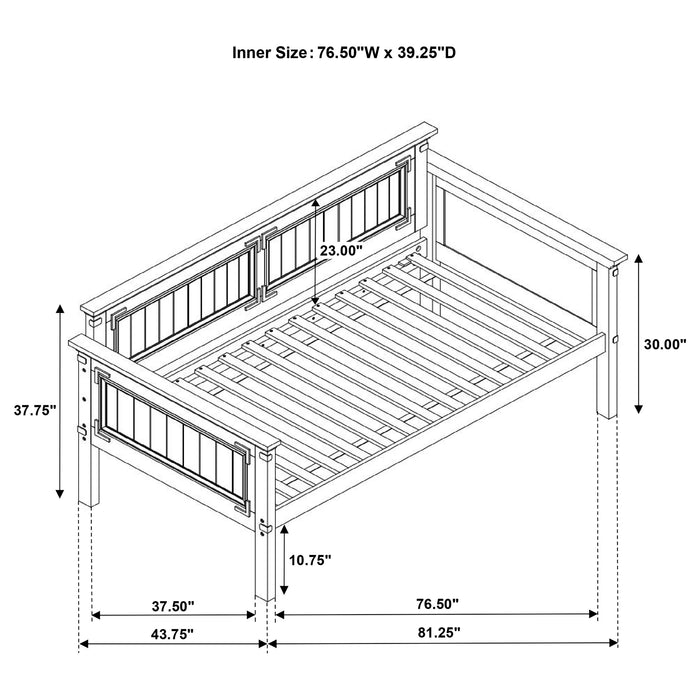 Oakdale Wood Twin Daybed with Trundle Rustic Honey