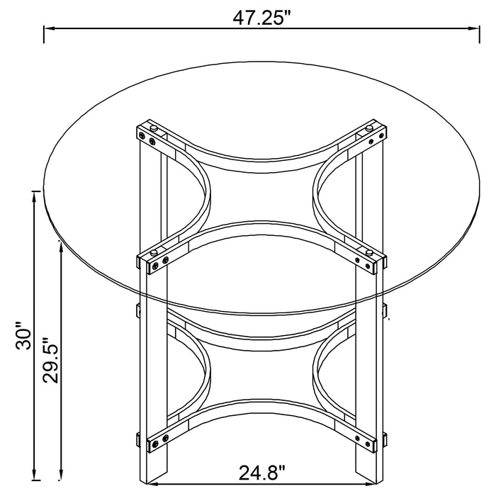 Keeling 5-piece Round Glass Top Acrylic Dining Set Chrome