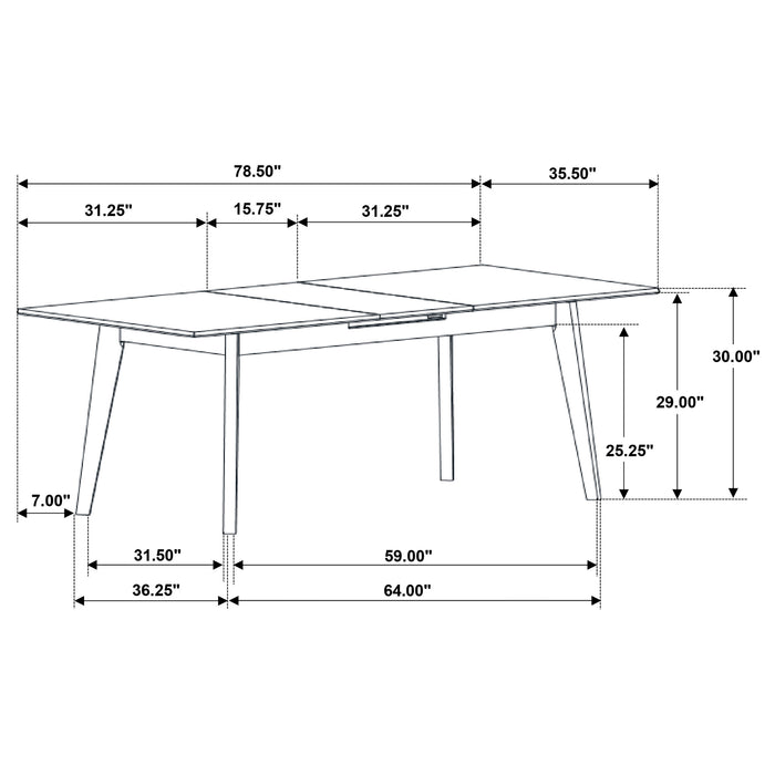 Crestmont 5-piece Extension Leaf Dining Table Set Black