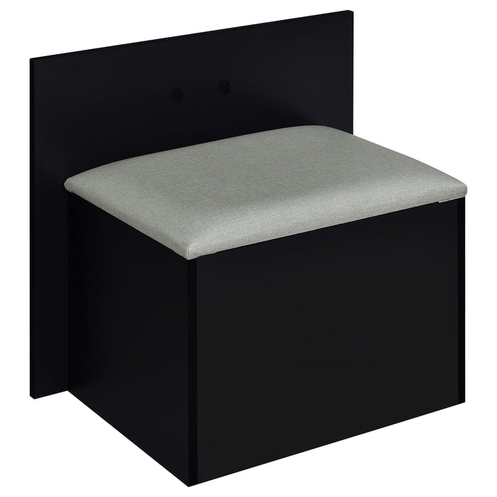 Flora 2-drawer Vanity Set with LED Mirror Black High Gloss