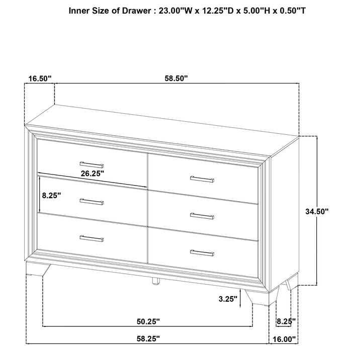 Wright 4-piece Eastern King Bedroom Set Brown Oak