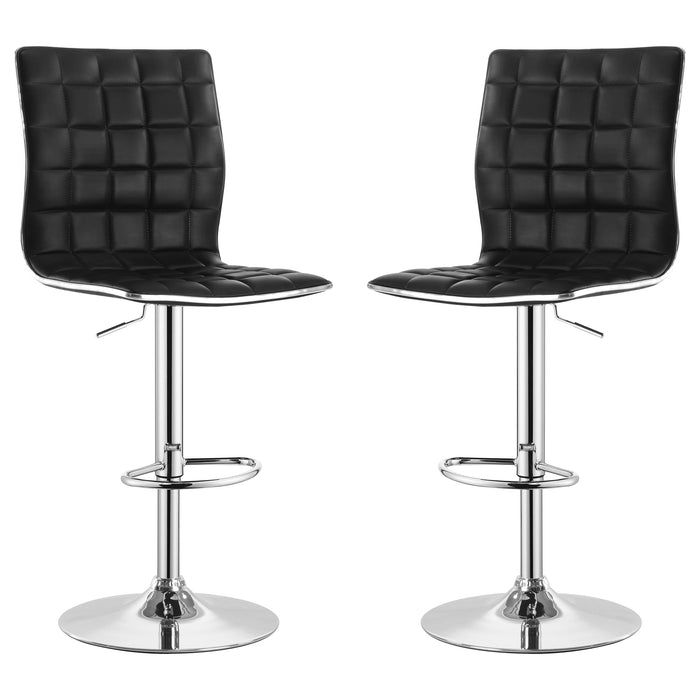 Ashbury Upholstered Adjustable Bar Stool Black (Set of 2)