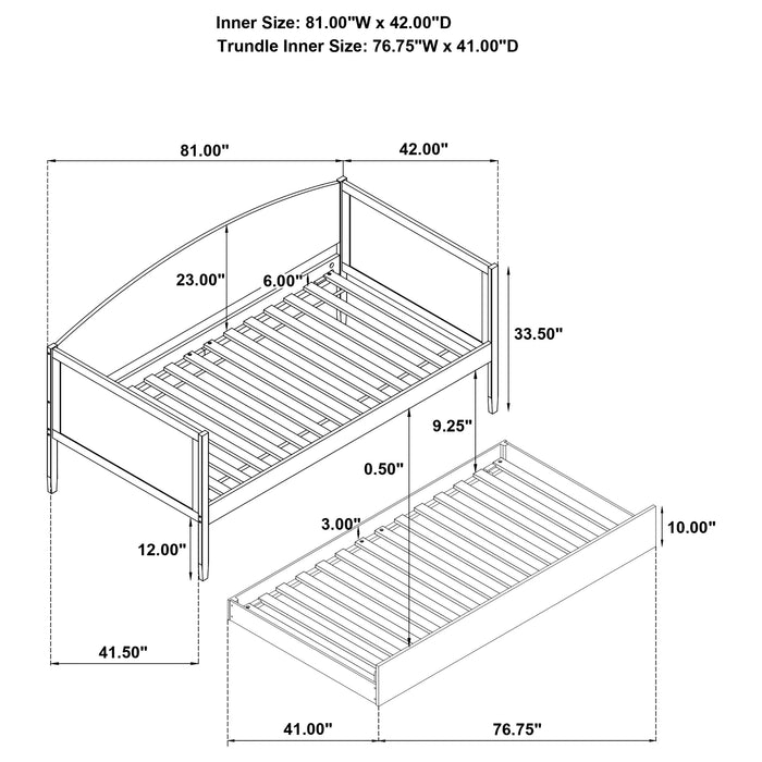 Bozeman Wood Twin Daybed With Trundle Medium Walnut