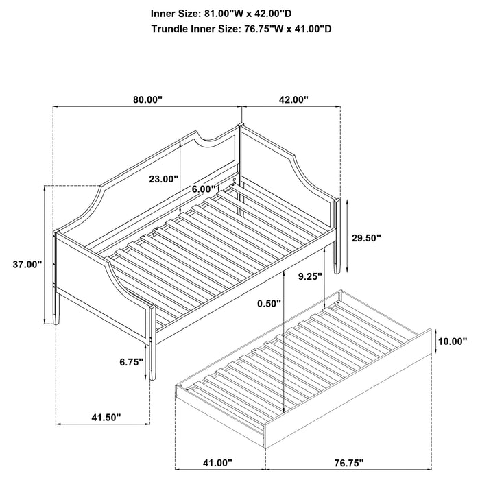 Redding Wood Twin Daybed With Trundle Cherry