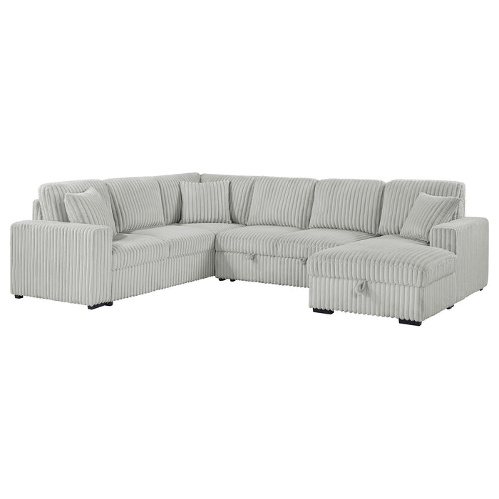 Devonshire Sleeper Sectional Sofa Storage Chaise Grey