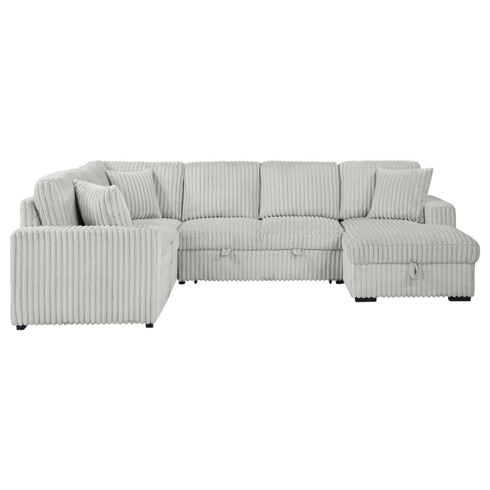 Devonshire Sleeper Sectional Sofa Storage Chaise Grey