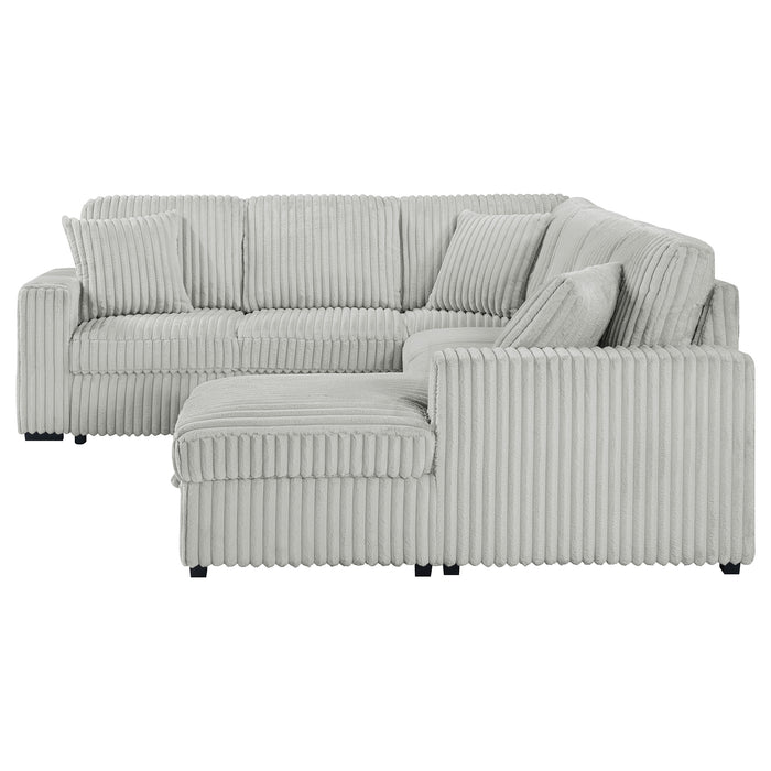 Devonshire Sleeper Sectional Sofa Storage Chaise Grey