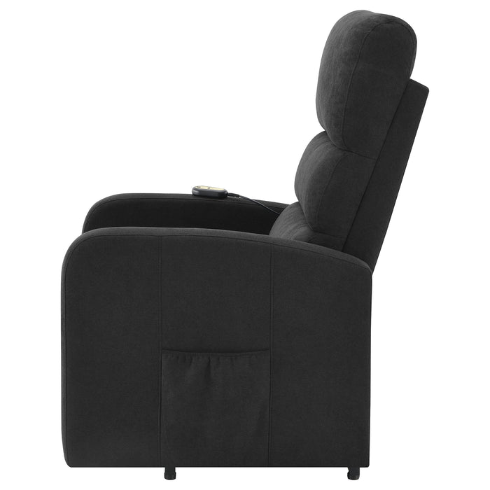 Amsdell Upholstered Power Lift Recliner with Remote Black