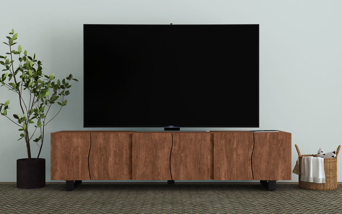 Trask 86-inch Wood TV Stand Media Console Mango Brown